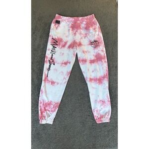 Maui and Sons Pink White Tie Dye Sweatpants Joggers Mens Medium Surf Co Logo